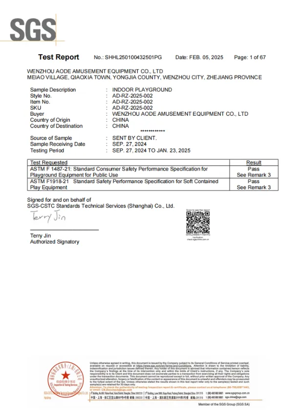 SGS-Certified ASTM Playground
